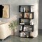 Costway 5-Tier Bookshelf Geometric S-Shaped Bookcase Room Divider Storage Display Shelf
